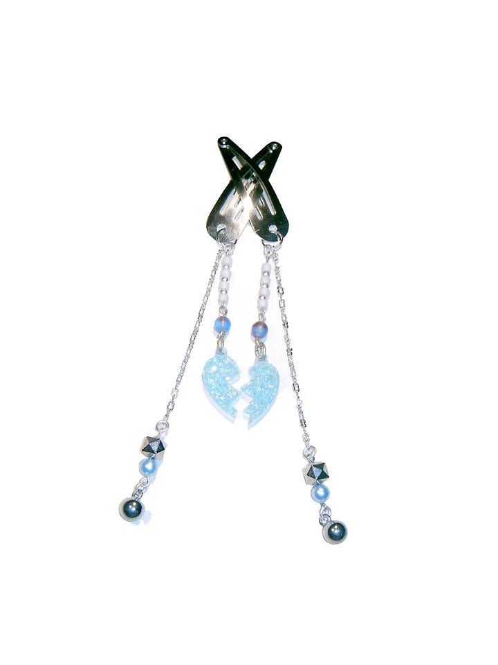 glitter chain pair hair clips product image (1)
