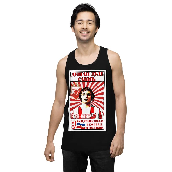 Dušan Dule Savić (FK Crvena Zvezda) Cotton Heritage Men's Premium Tank Top product image (2)