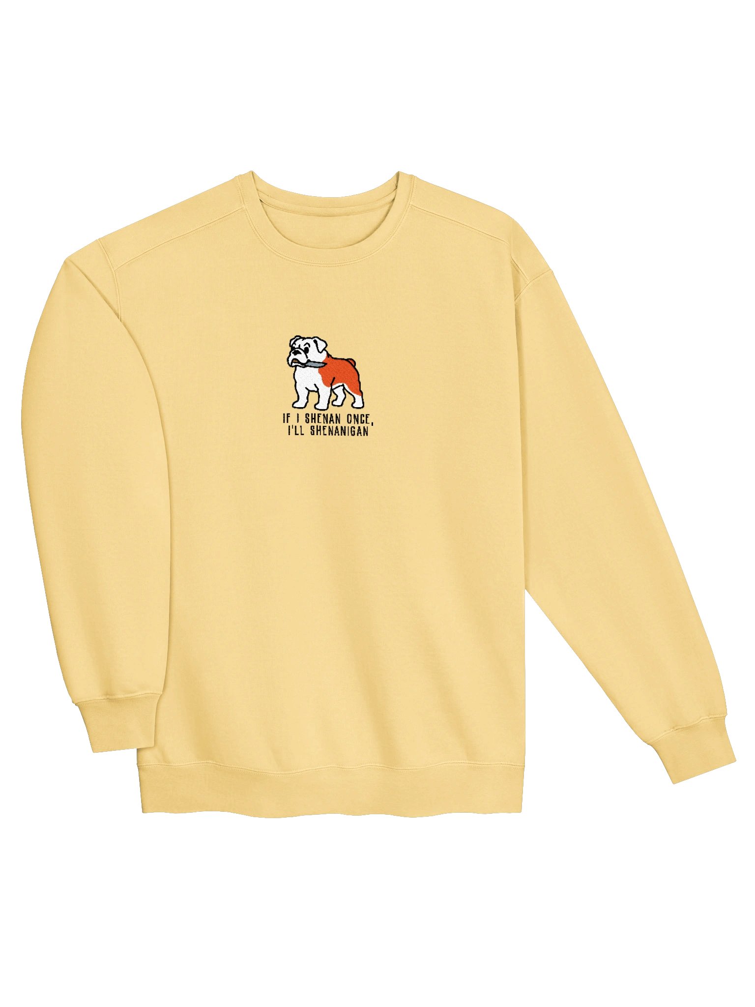 If I Shenan Once, I'll Shenanigan Funny Chibi-Style Embroidered Premium Sweatshirt for English Bulldog(Red) Owners product image (43)