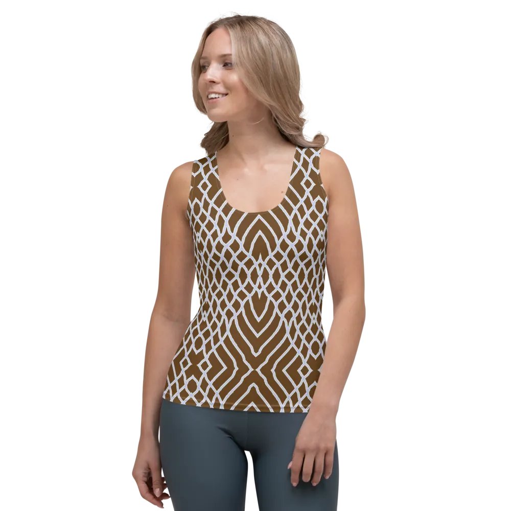 Net White and brown/All-Over Print Women's Tank Top by Sublicolor product image (1)