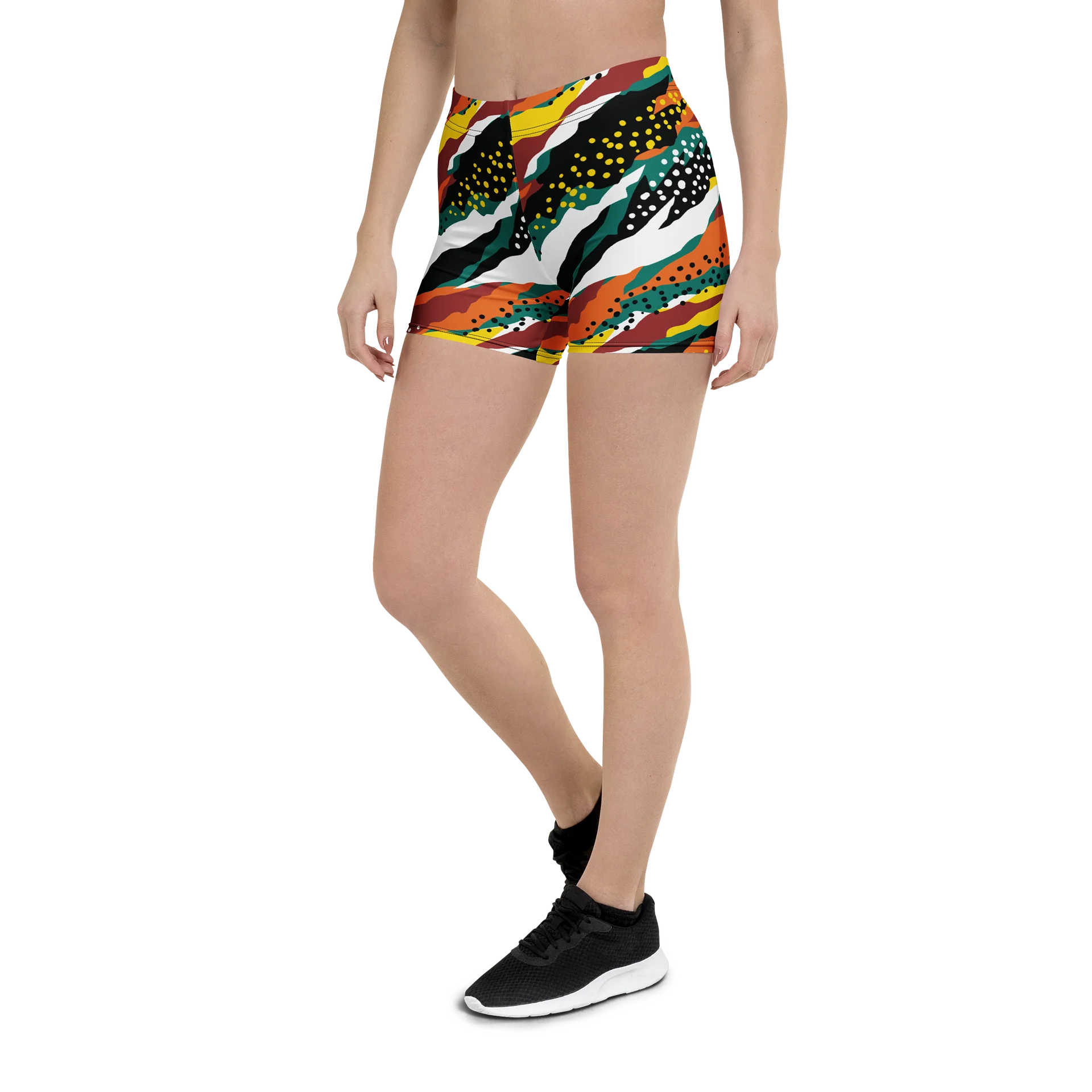 Terracotta & Teal Abstract Safari Pattern | Vibrant All-Over Print Shorts product image (5)