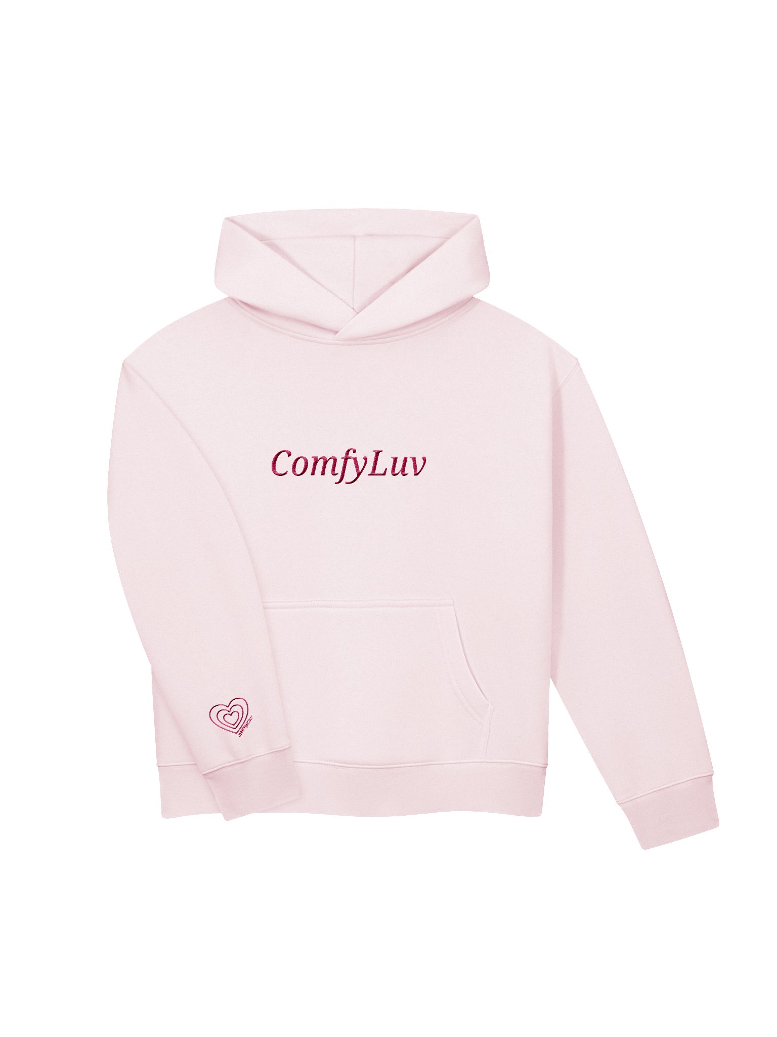 Slightly Cropped Hoodies Baby Pink product image (3)