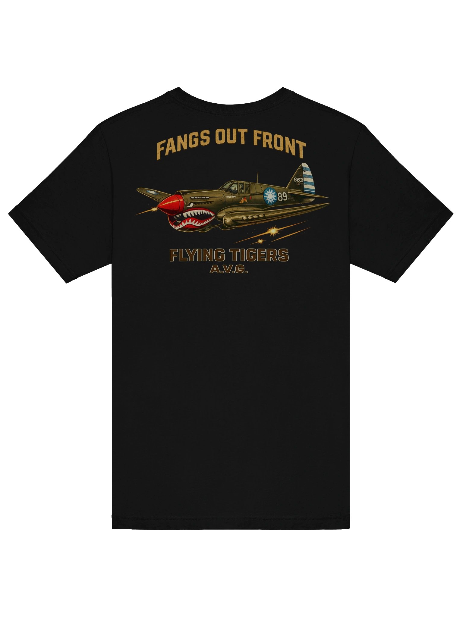 Flying Tigers / Fangs Out Front AVG Warhawk Tee product image (6)