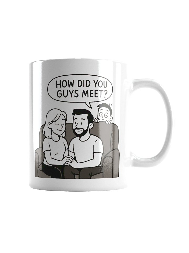 "How Did You Guys Meet?" White Glossy Mug product image (2)