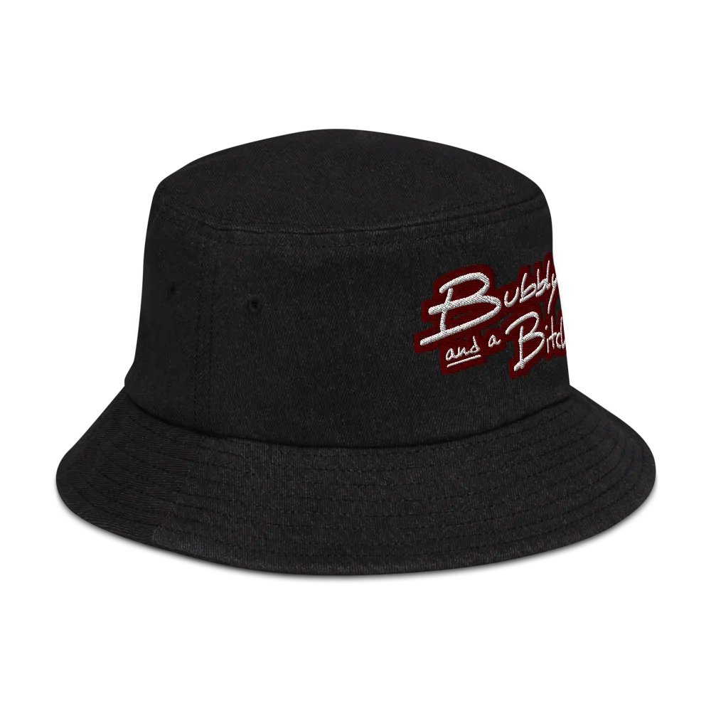 Bubbly and a B*tch (maroon bubble design 2) denim bucket hat product image (3)