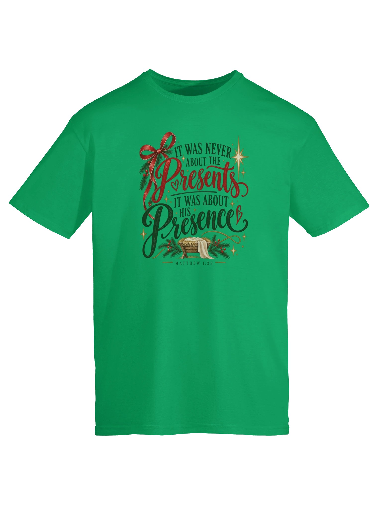 His Presence Christmas Tee | Matthew 1:23 product image (115)