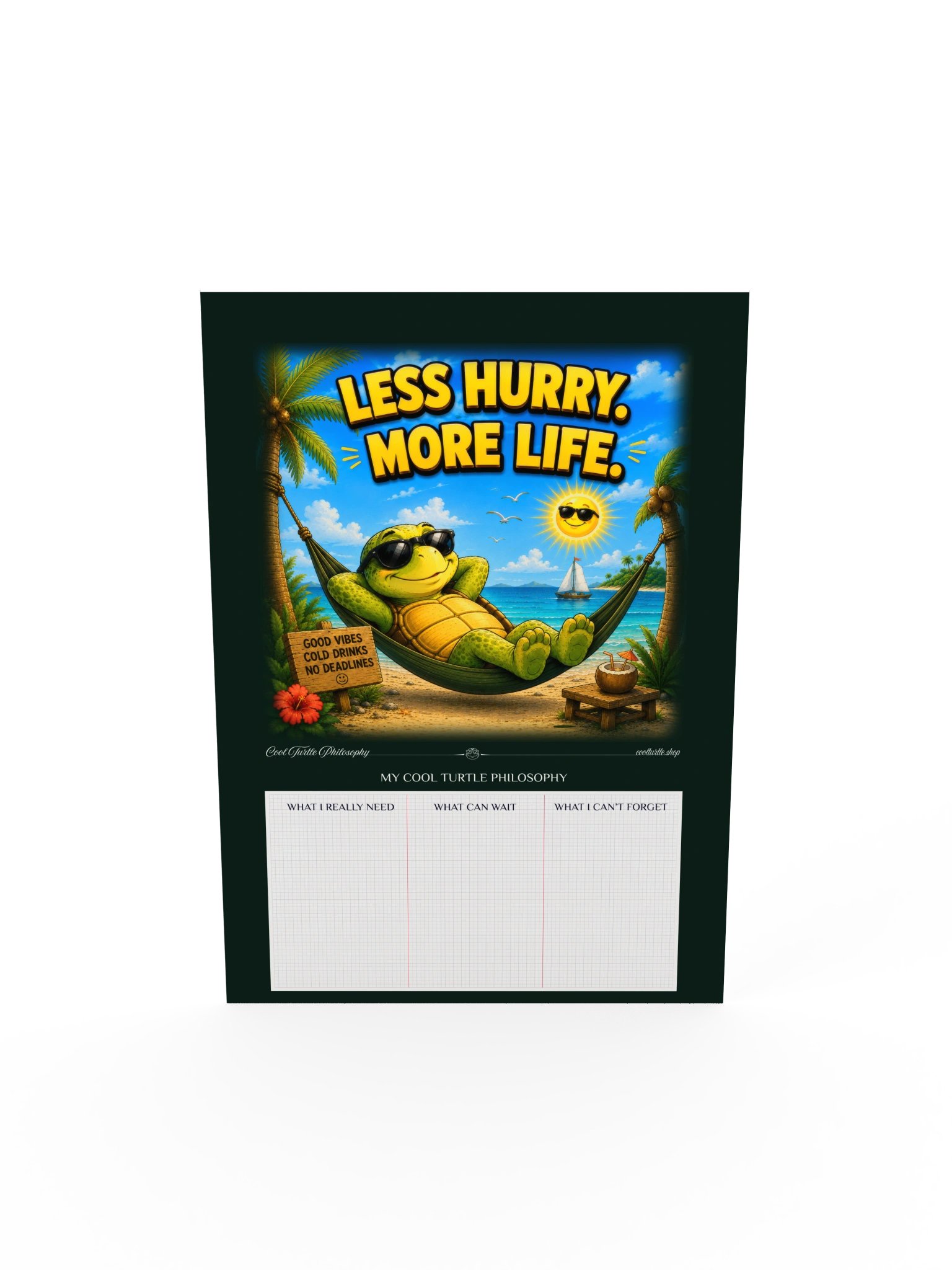 LESS HURRY. MORE LIFE. — Cool Turtle Matte Art Poster product image (5)