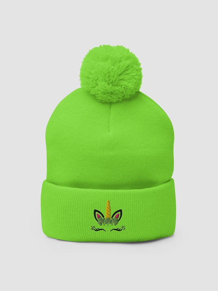 Irish Unicorn Pom-Pom Beanie with Puffy Embroidery product image (2)