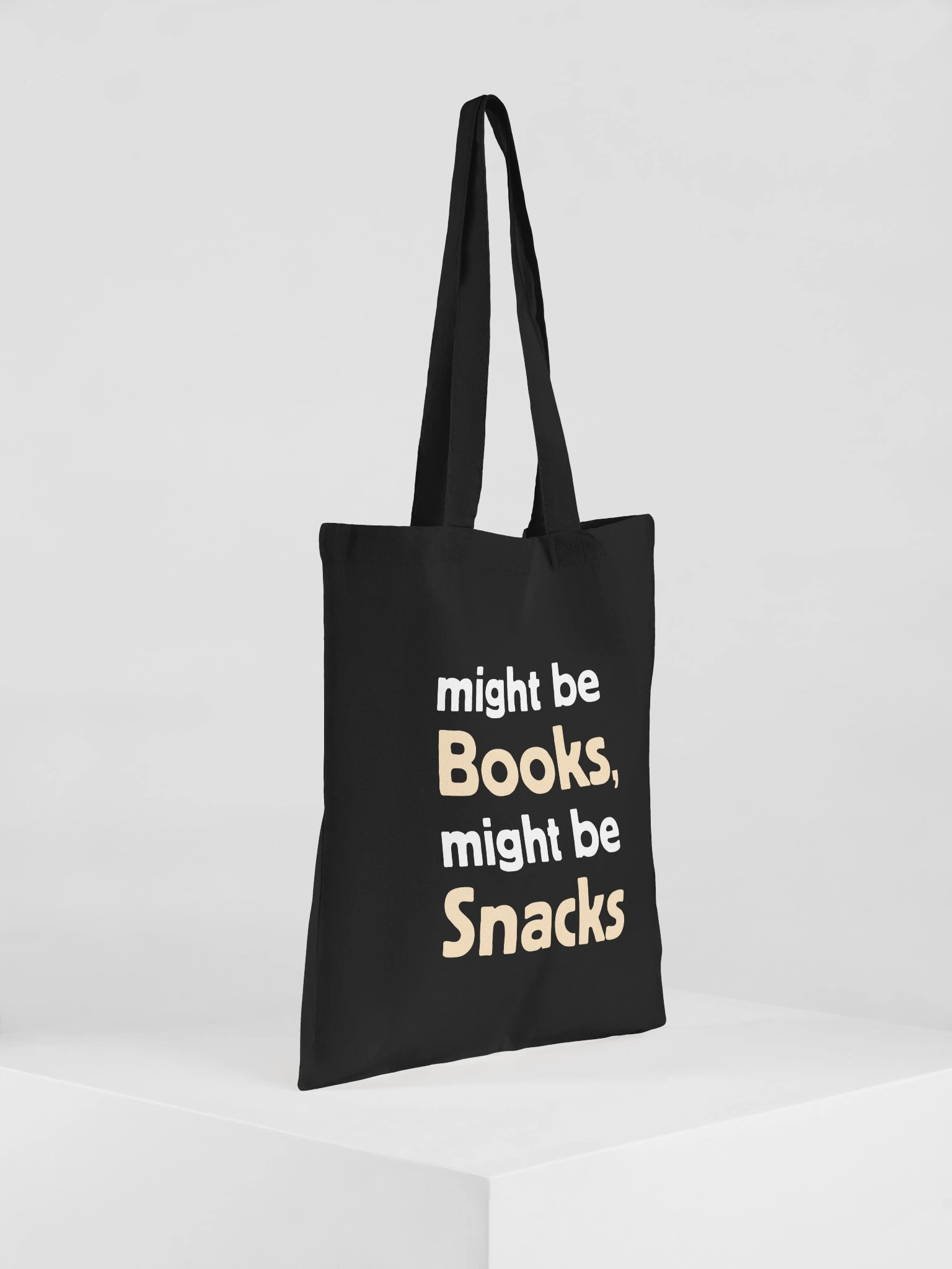 "Might Be Books, Might Be Snacks" Tote Bag. product image (4)