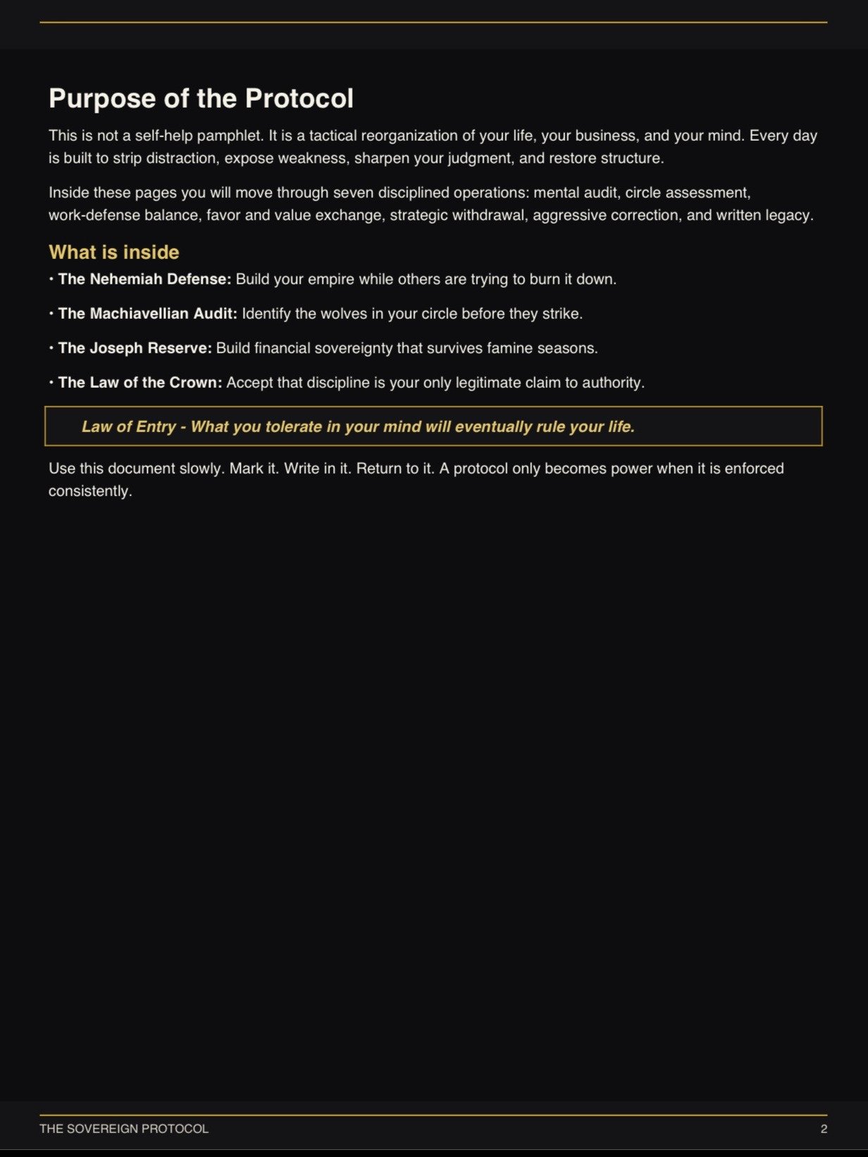 The Sovereign Protocol (PDF) (Stop being a subject to the world's noise. Start ruling your domain). product image (2)
