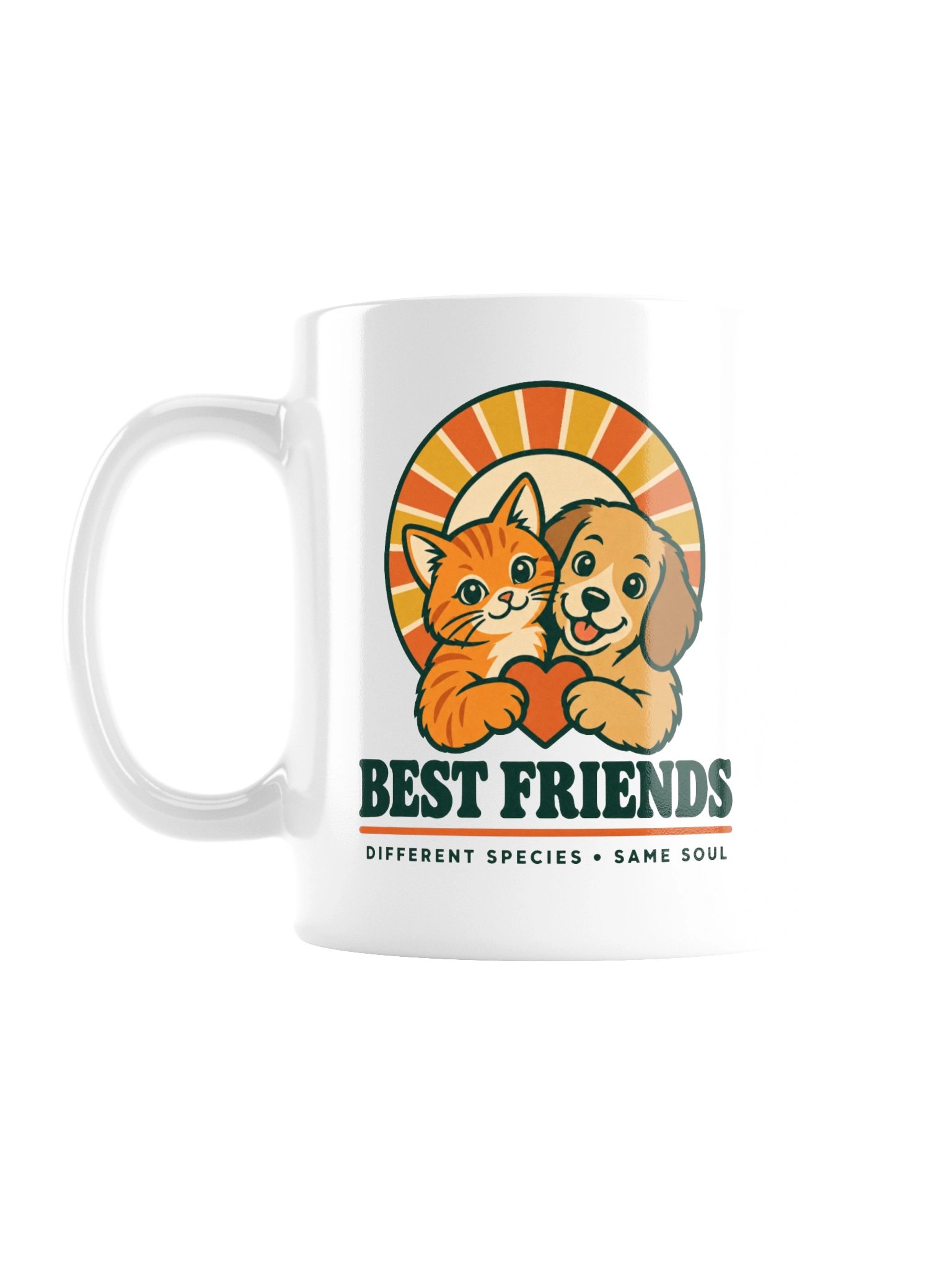 Best Friends Cat & Dog Mug – Different Species, Same Soul product image (1)