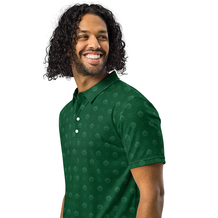 Golf Pattern Forest Green Printed Polo product image (2)