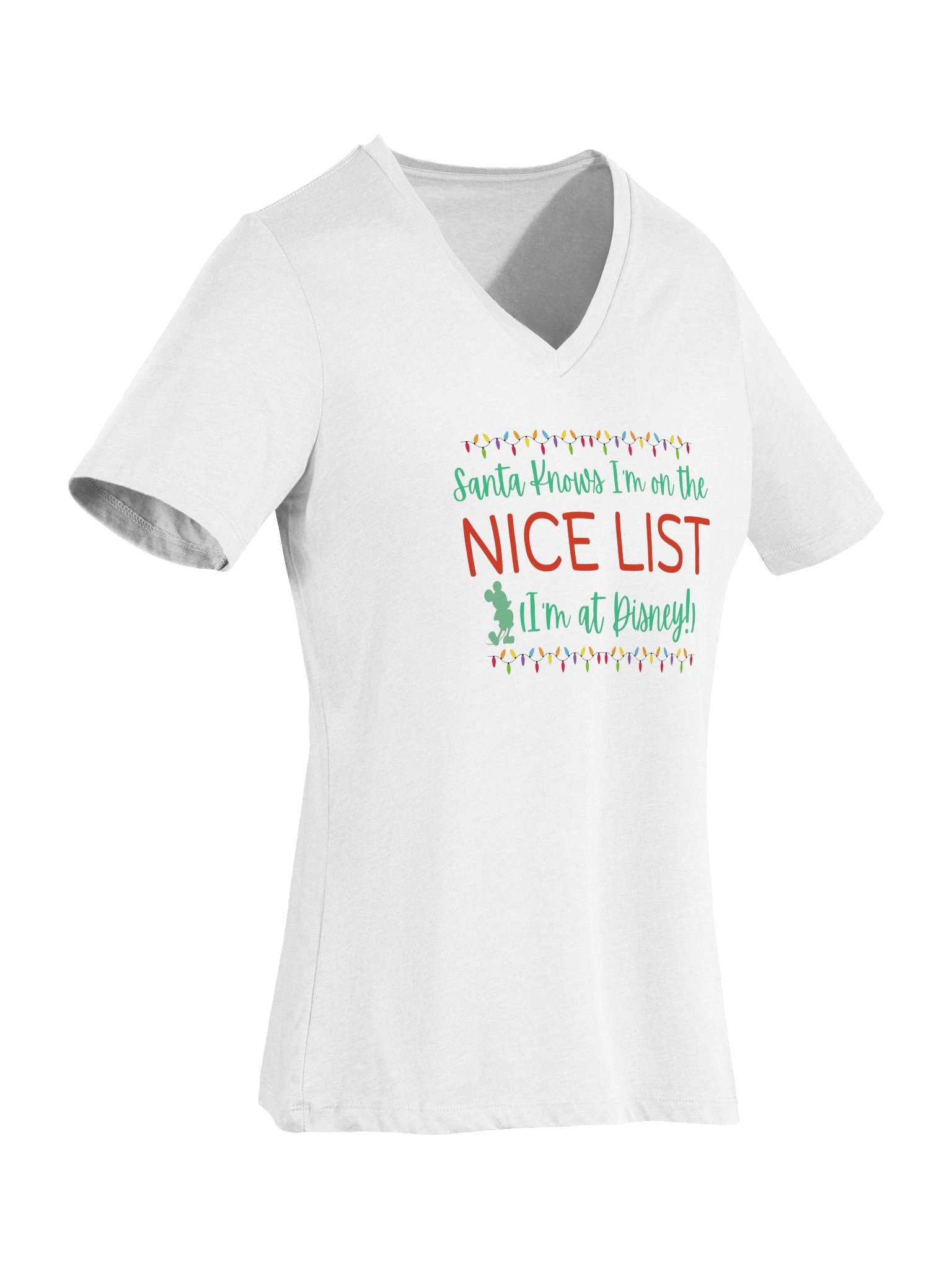 Nice List Disney Mickey Mouse Women's V-Neck Tee product image (6)