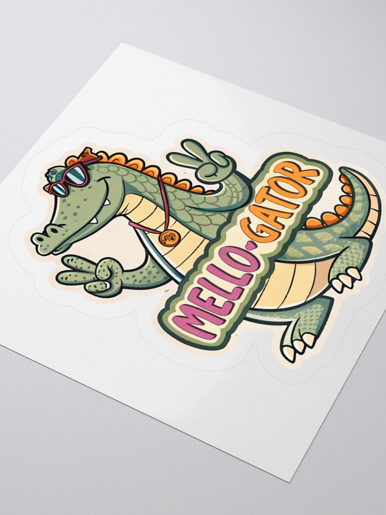 Mello-Gator Peace Sign Sticker product image (9)