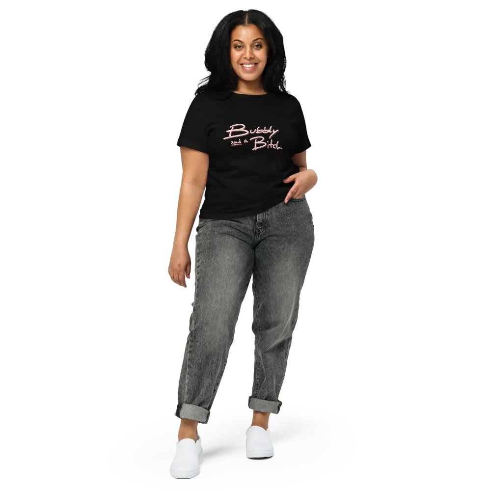 Bubbly and a B*tch (blush design) printed waist-length tee product image (6)