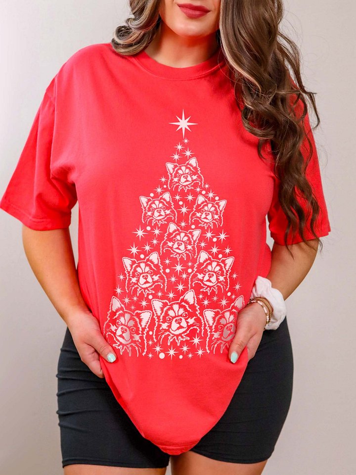 Longhaired Chihuahua Christmas Tree T-Shirt product image (1)