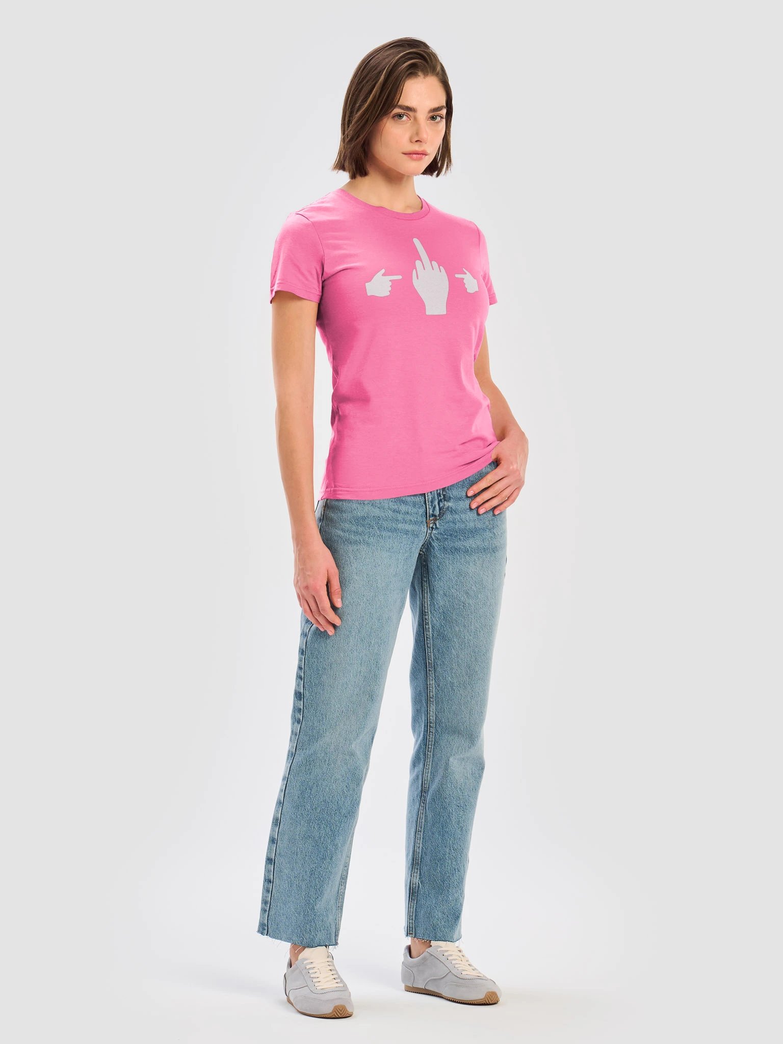 No Middle Finger Point ShopCo White Gildan Women’s Tee product image (7)