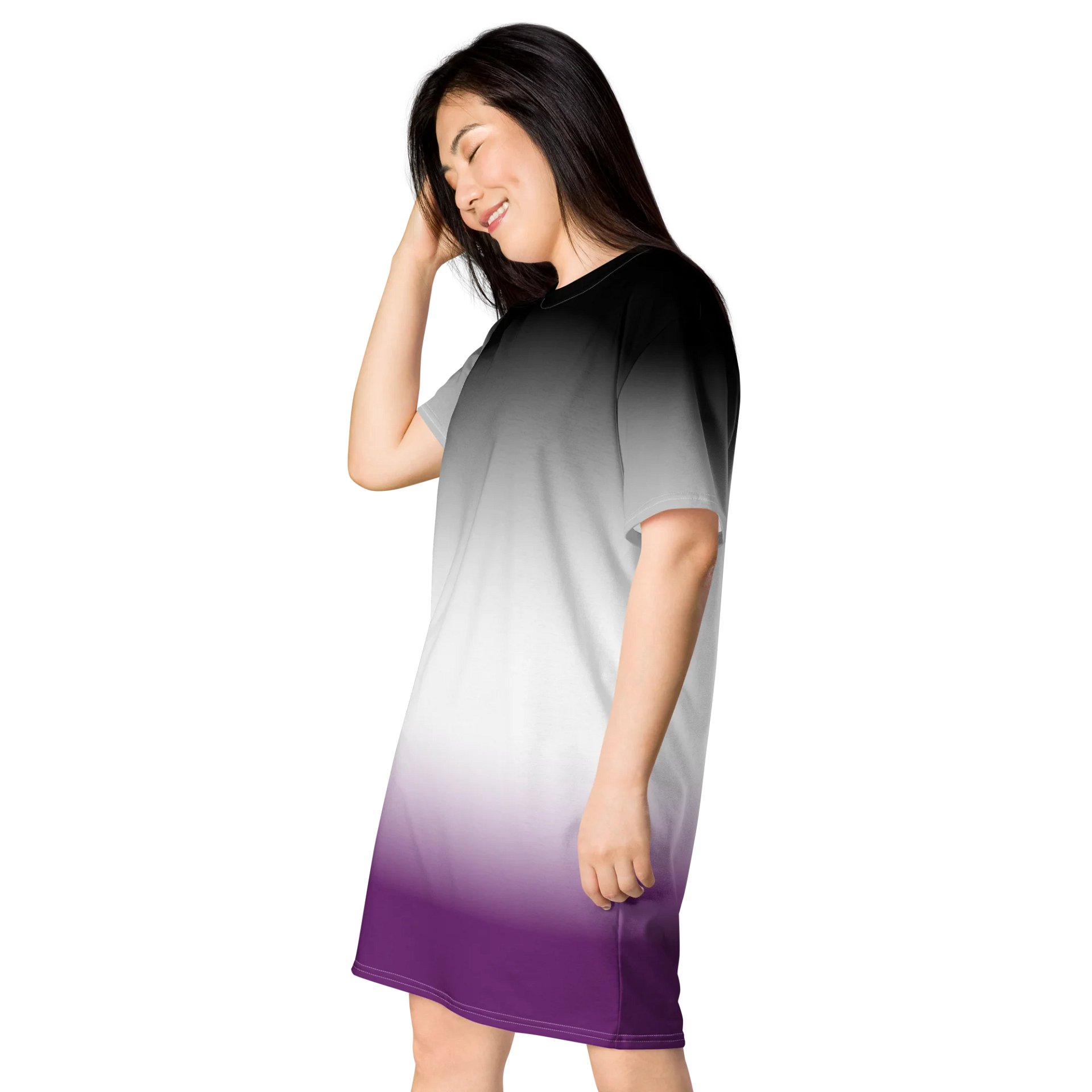 Asexual Pride Gradient T-shirt Dress product image (3)