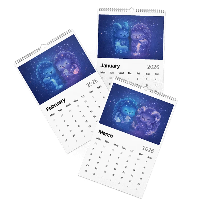 Zodiac hedgie calendar product image (2)