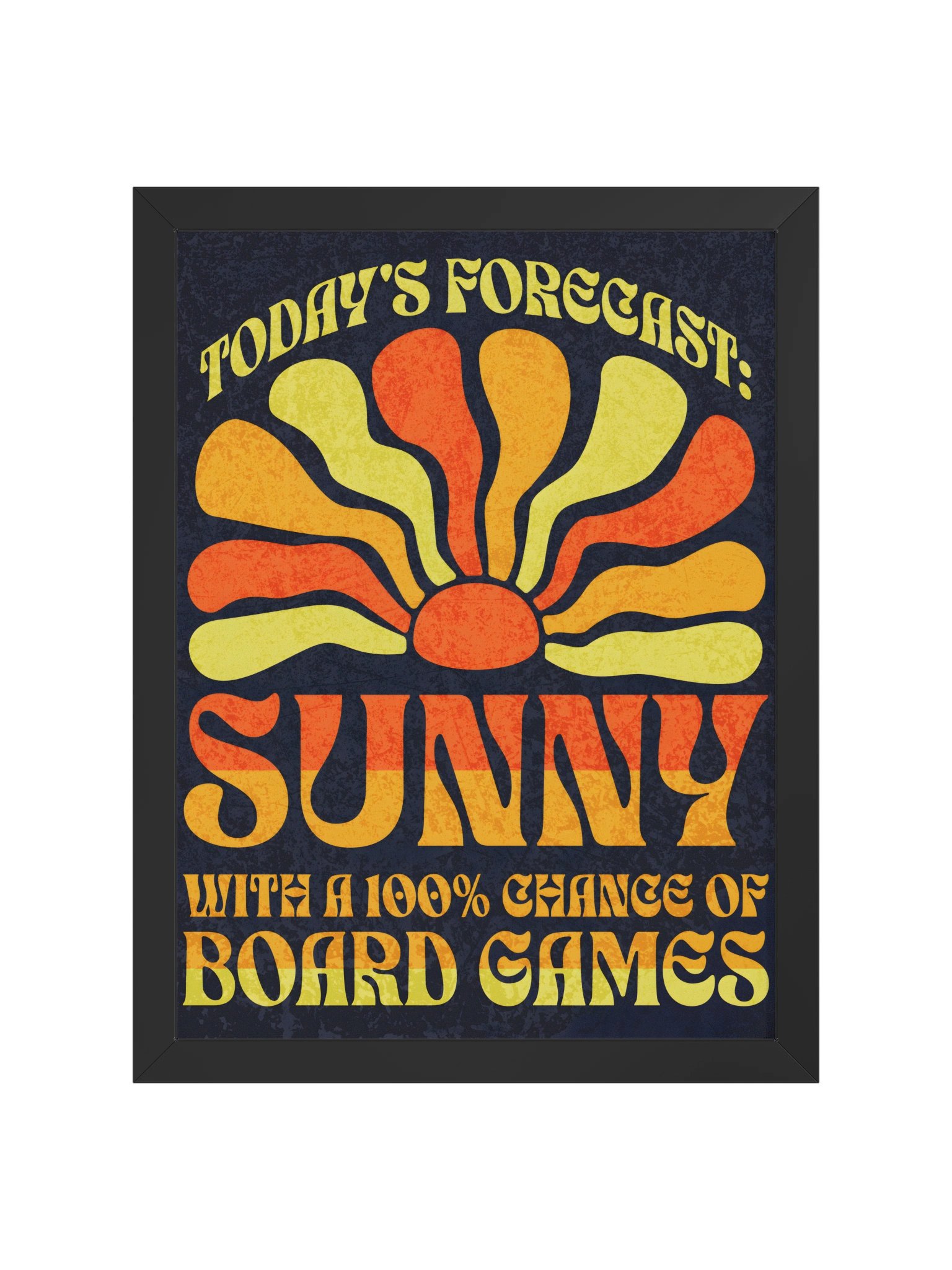 Retro Sunny Forecast Board Games Room Poster - FRAMED product image (1)