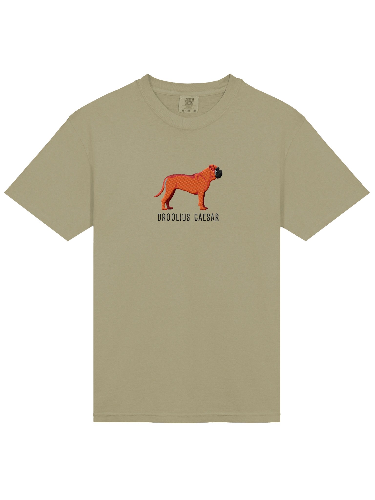 Droolius Caesar T-Shirt(Embroidered) of an English Mastiff(Red) product image (6)