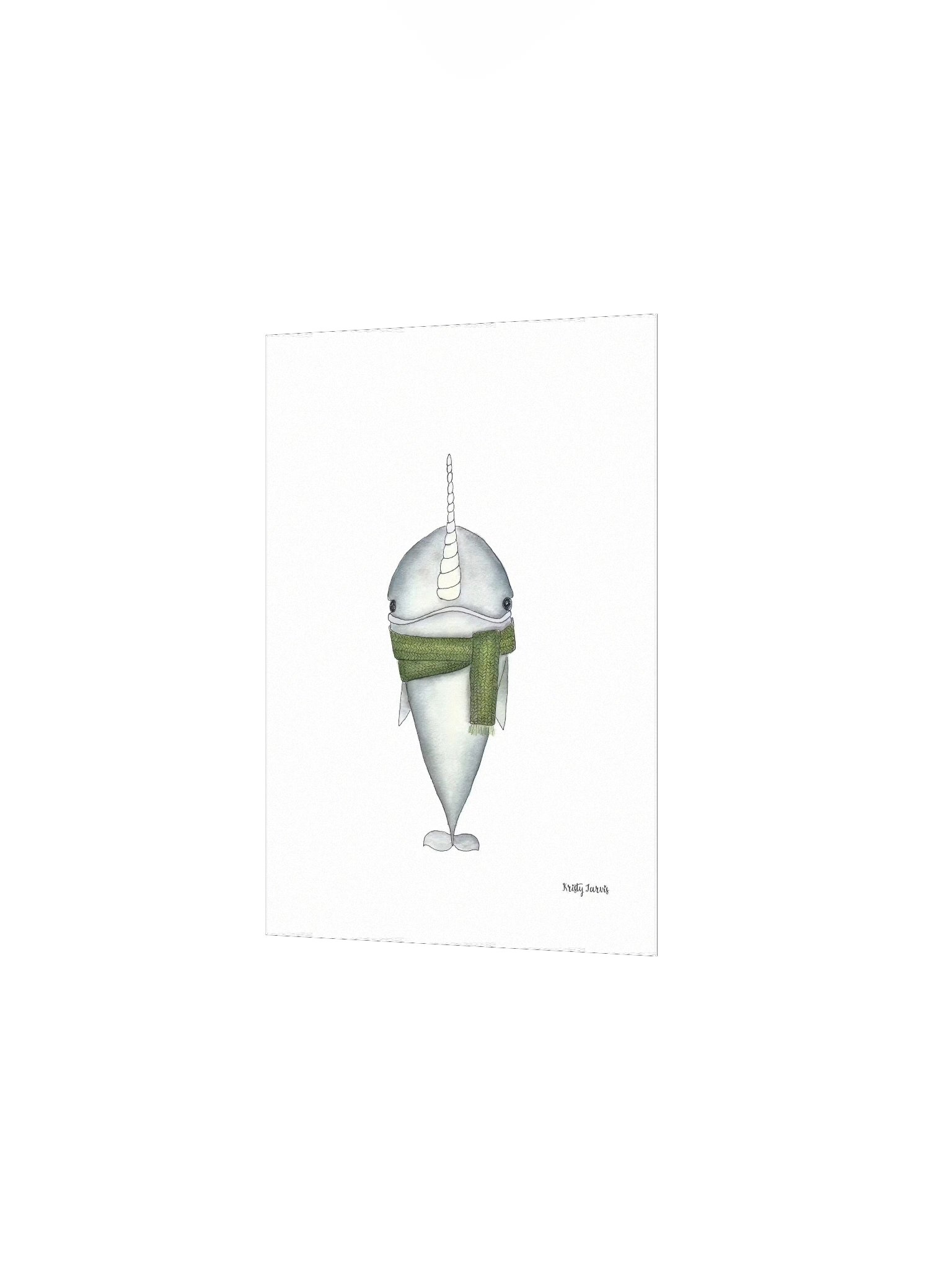 Watercolor Narwhal Print product image (2)