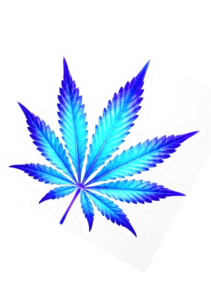 Cyan-to-Deep Blue Leaf Kiss-Cut Sticker product image (4)
