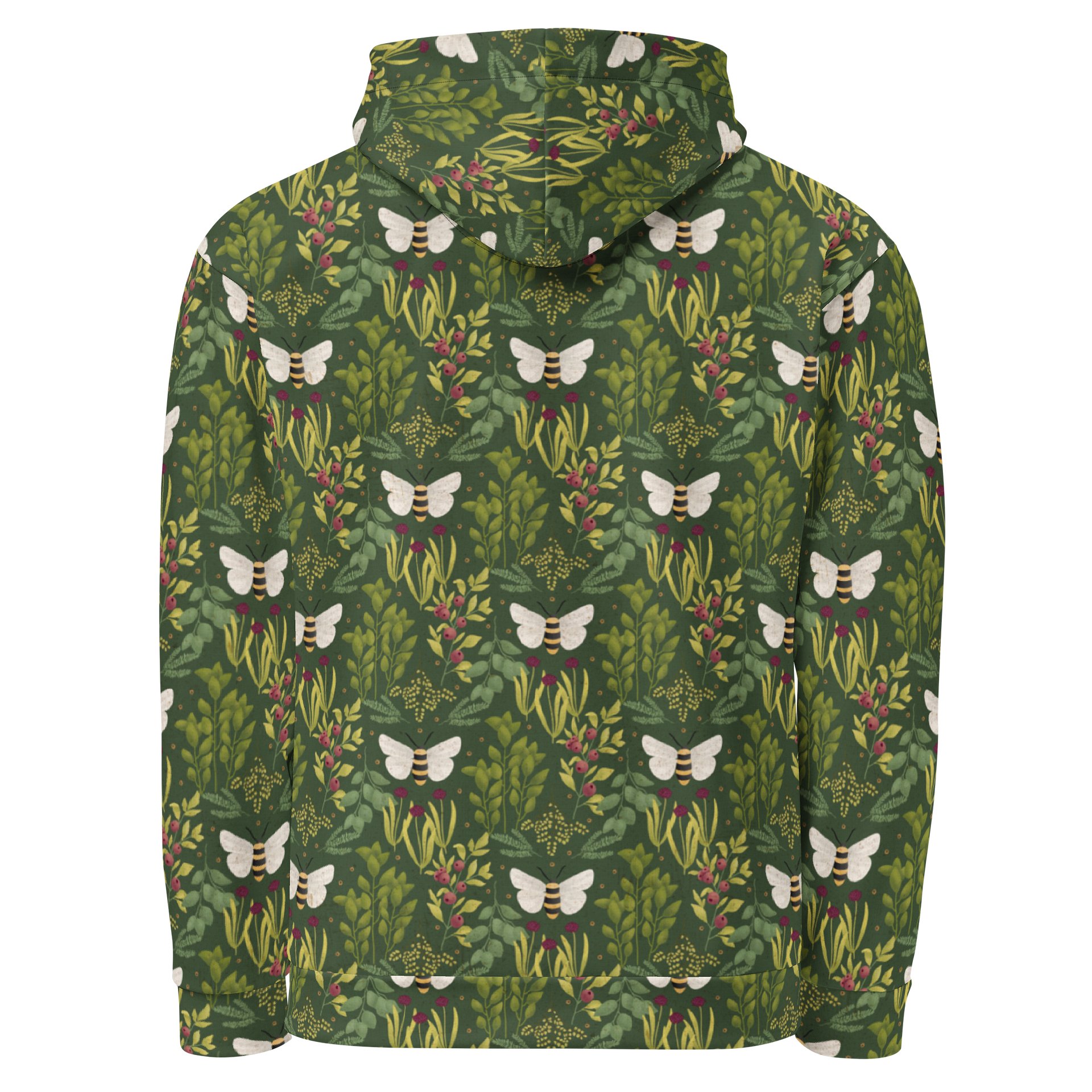 Bees and Foliage Unisex Cotton Hoodie product image (2)