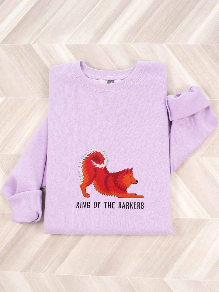 King of the Barkers Sweatshirt (Embroidered) of a Finnish Spitz(Red) product image (1)