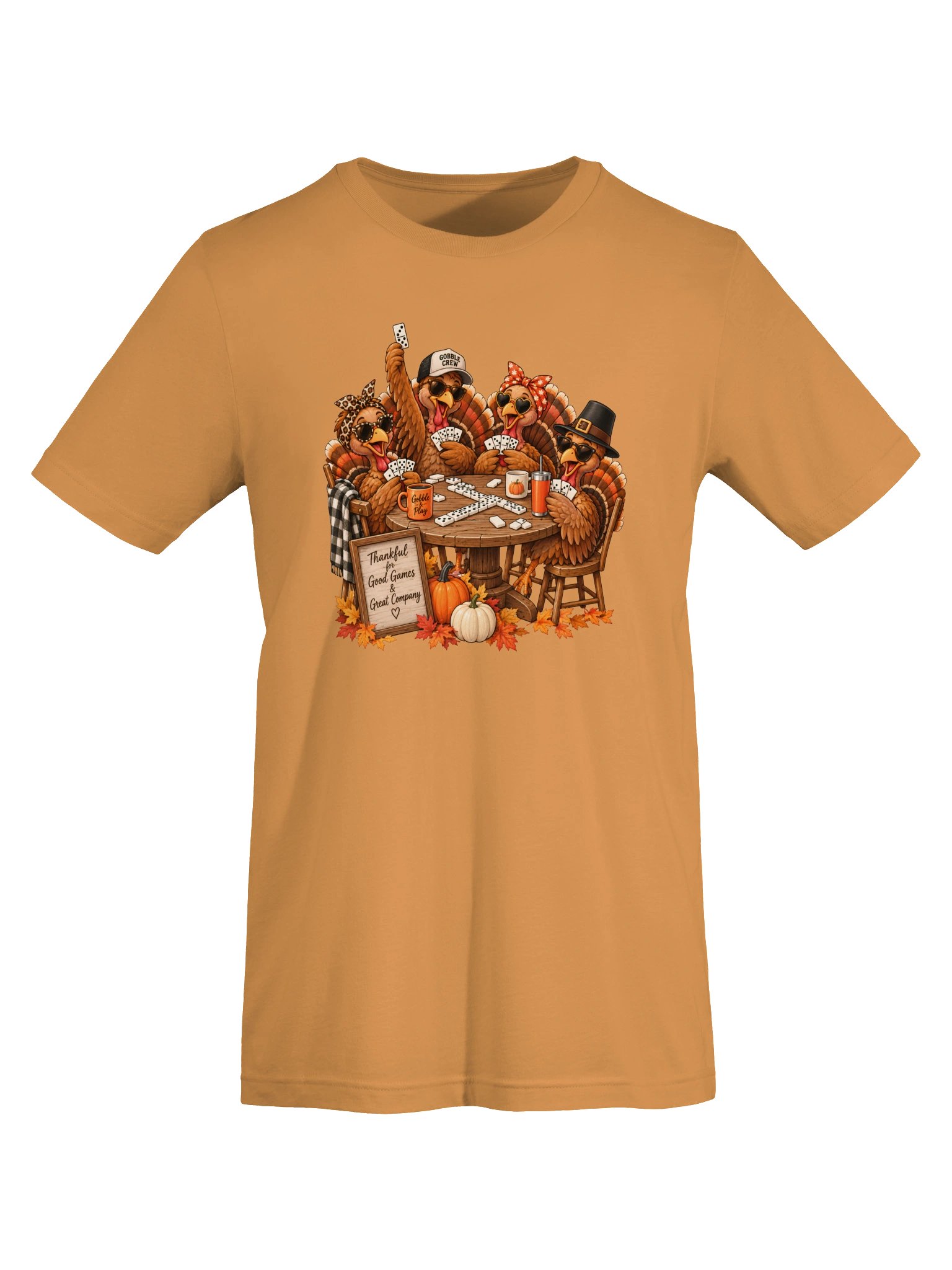 Thanksgiving Turkey Domino T-Shirt | Thankful for Good Games & Great Company product image (52)