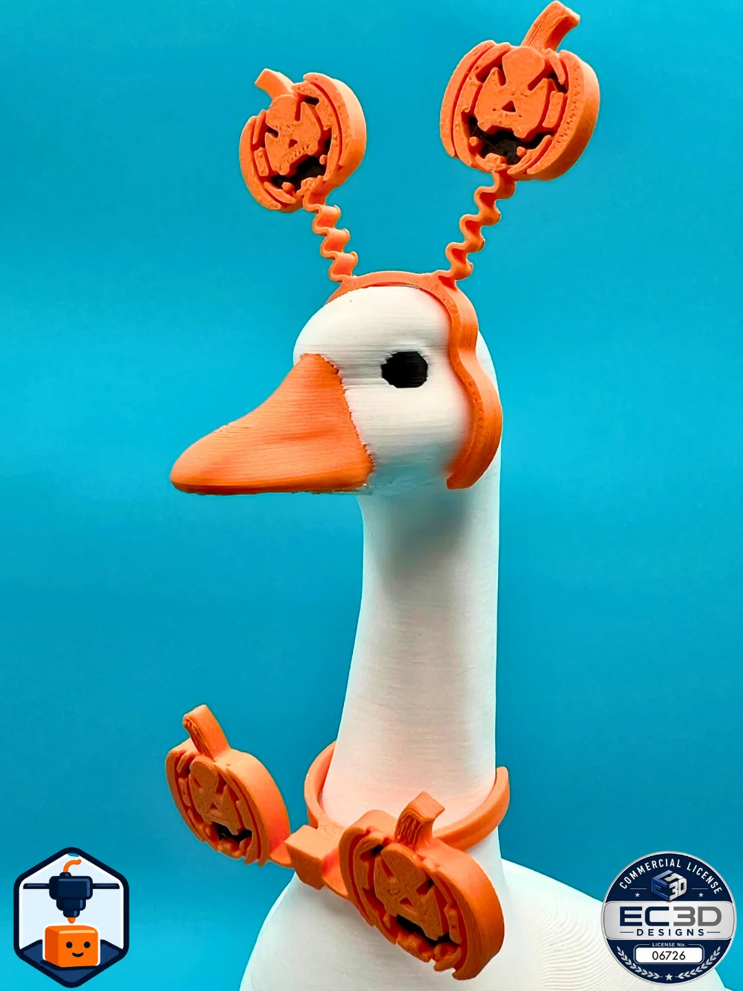 Jack O' Lantern Headband and Tie- Desk Goose product image (2)