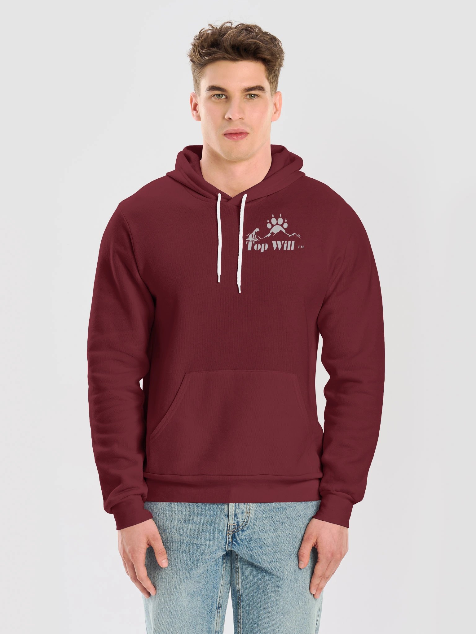 Top Will ™ Maroon & Grey Super Soft Hoodie product image (5)