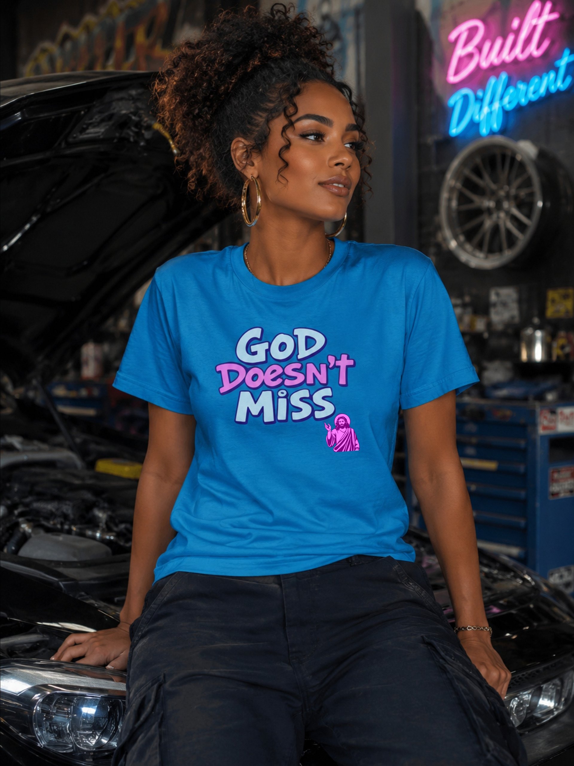 God Doesn’t Miss Pink Design T-shirt product image (4)