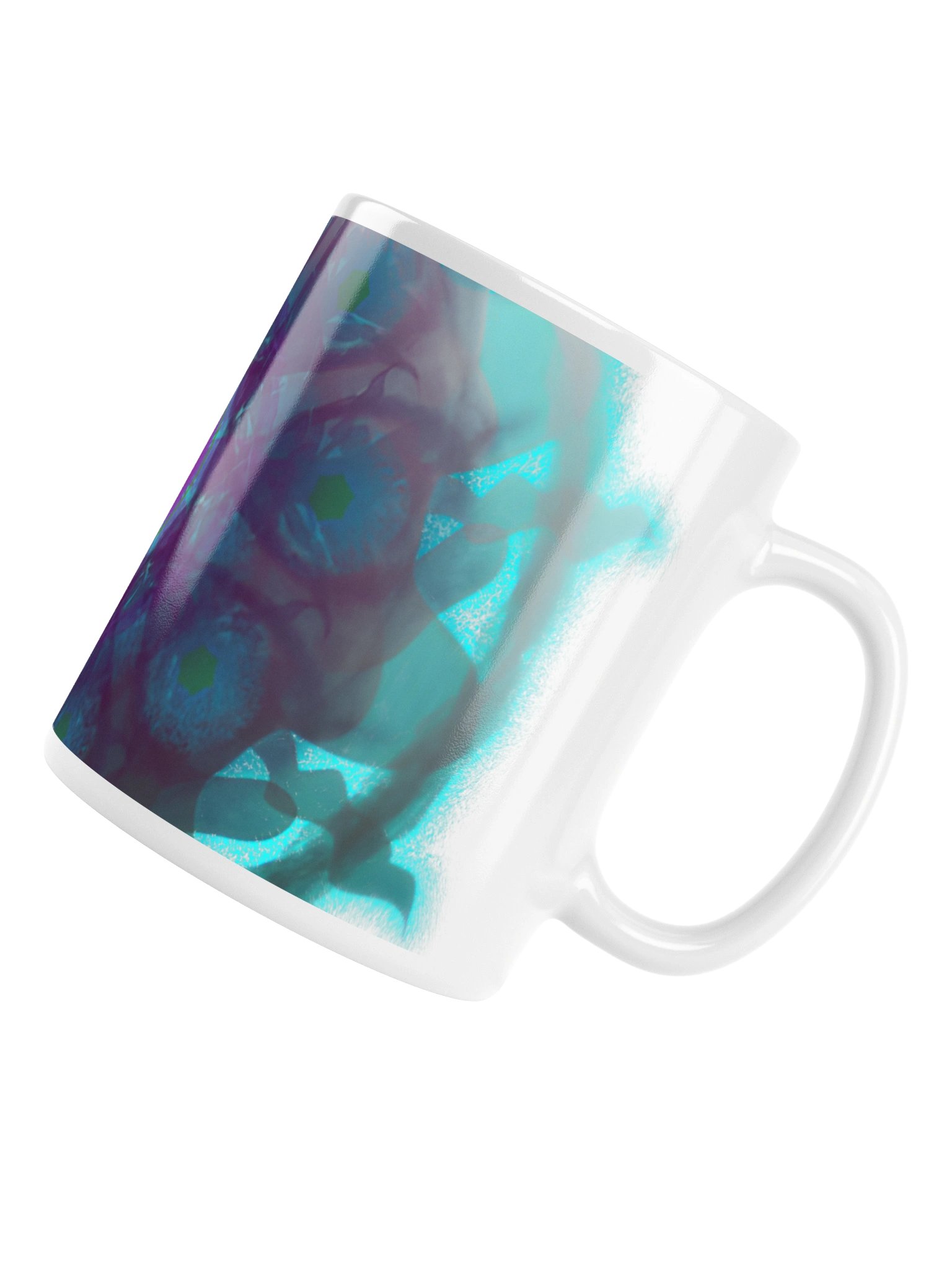 Neon Bloom White Glossy Mug product image (6)