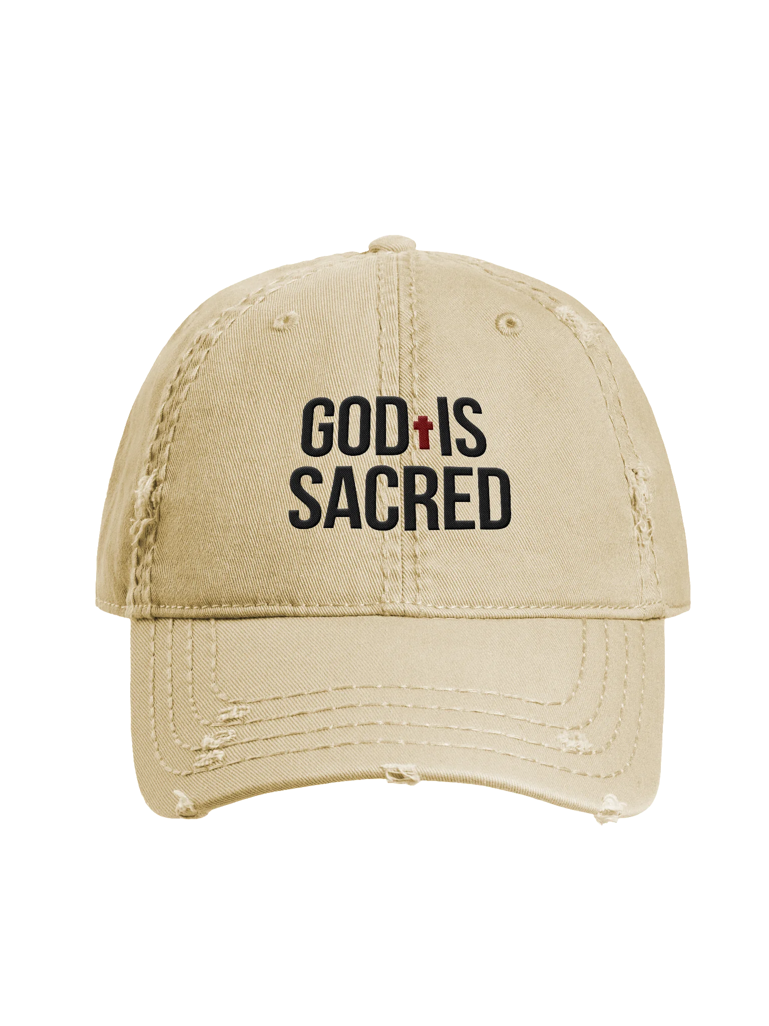 God Is Sacred - Distressed Dad Hat (Light) product image (1)