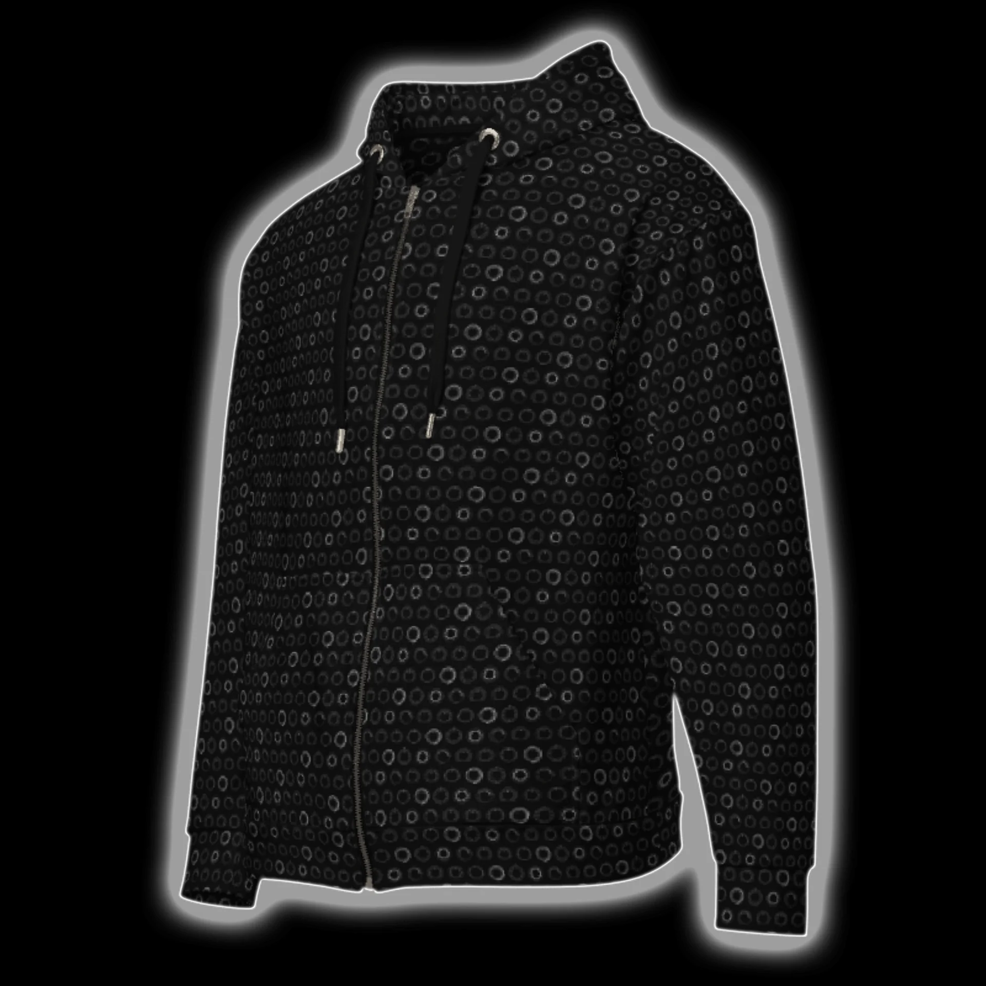 Synthesis Controls Zip Hoodie - (7 Modular Synth Dials) SILVER product image (3)