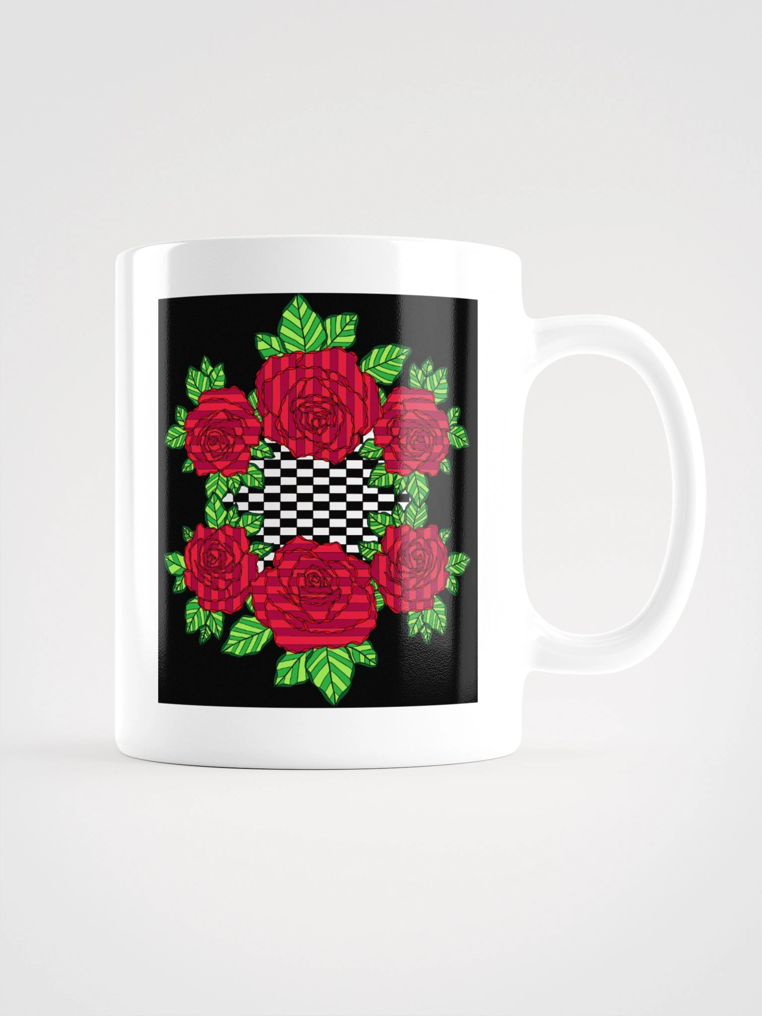 White Glossy Mug (Rose-Black) product image (3)