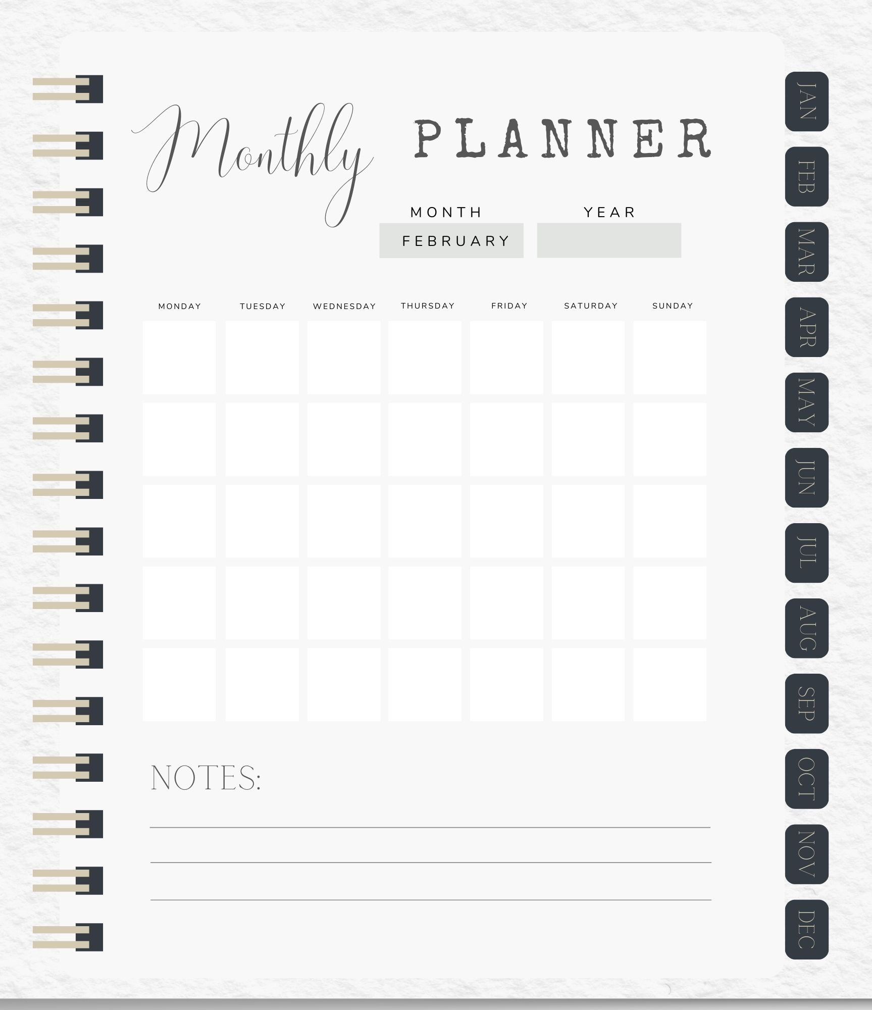 Minimalistic Digital Monthly Planner product image (4)