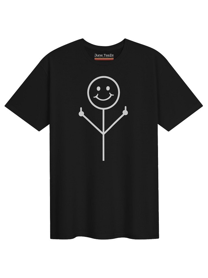 Middle Finger Guy Graphic T-Shirt | Funny Rebellious Art Tee product image (1)