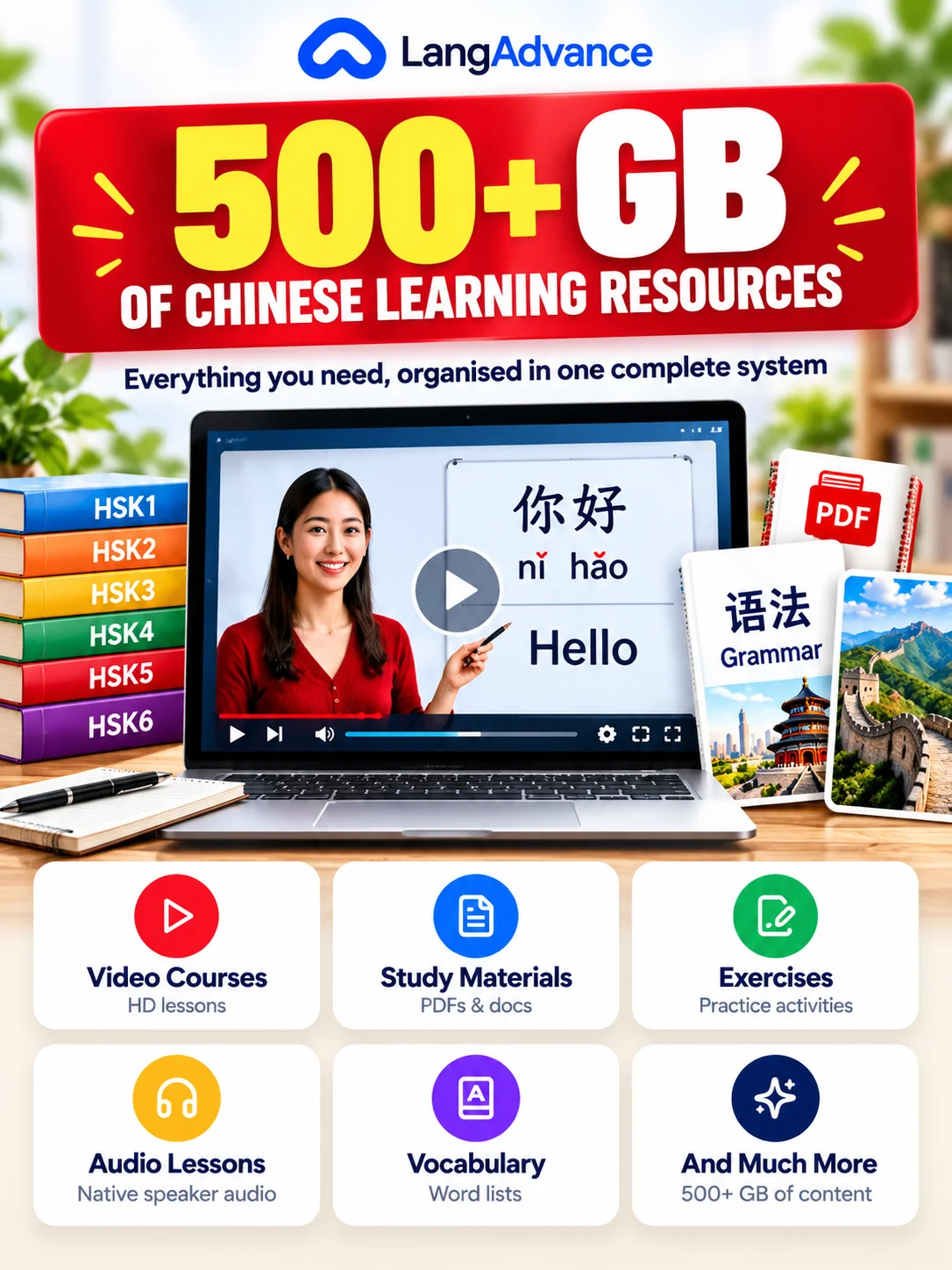 Chinese learning system: HSK1–HSK6 + 500+ GB of resources product image (4)