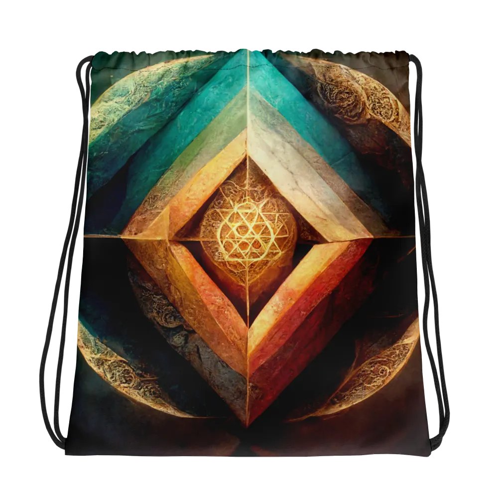 Geometric Elegance Drawstring Bag product image (1)