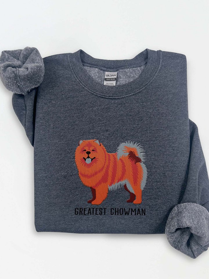 Greatest Chowman Sweatshirt(Embroidered) of a Chow Chow(Red) product image (1)