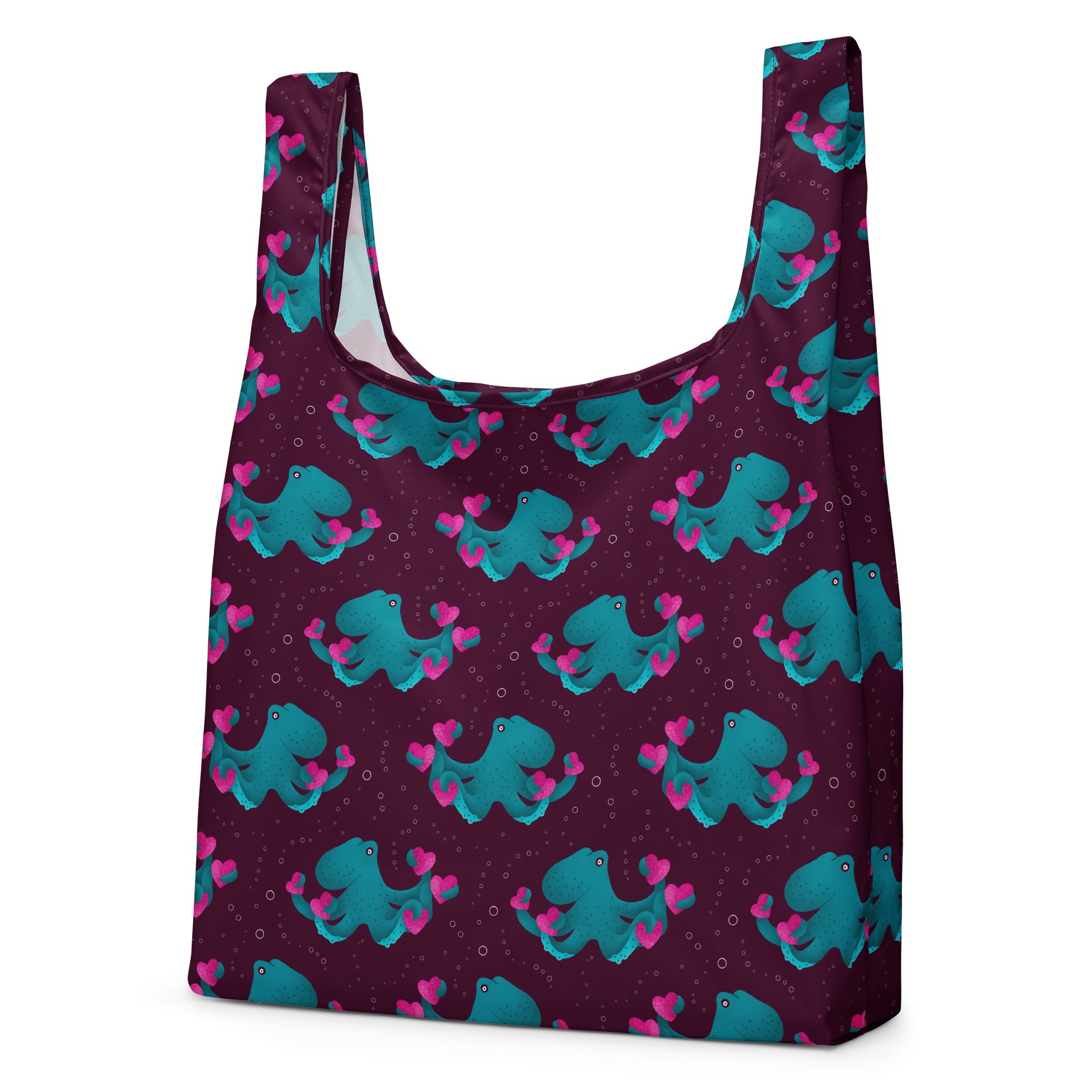 Octopus and Hearts Shopping Bag product image (2)