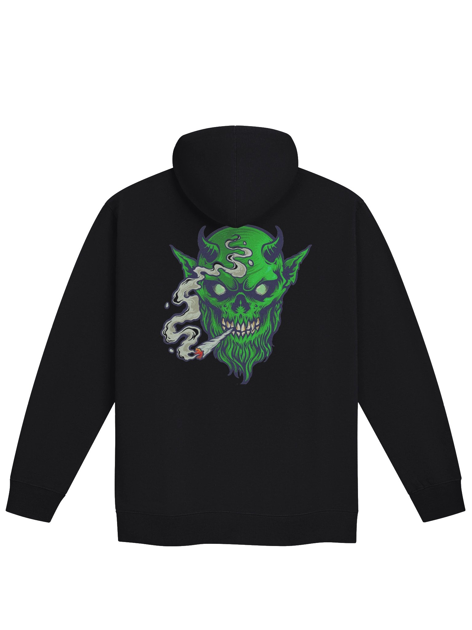 Demon Smoke Skull Fleece Zip-Up Hoodie product image (2)
