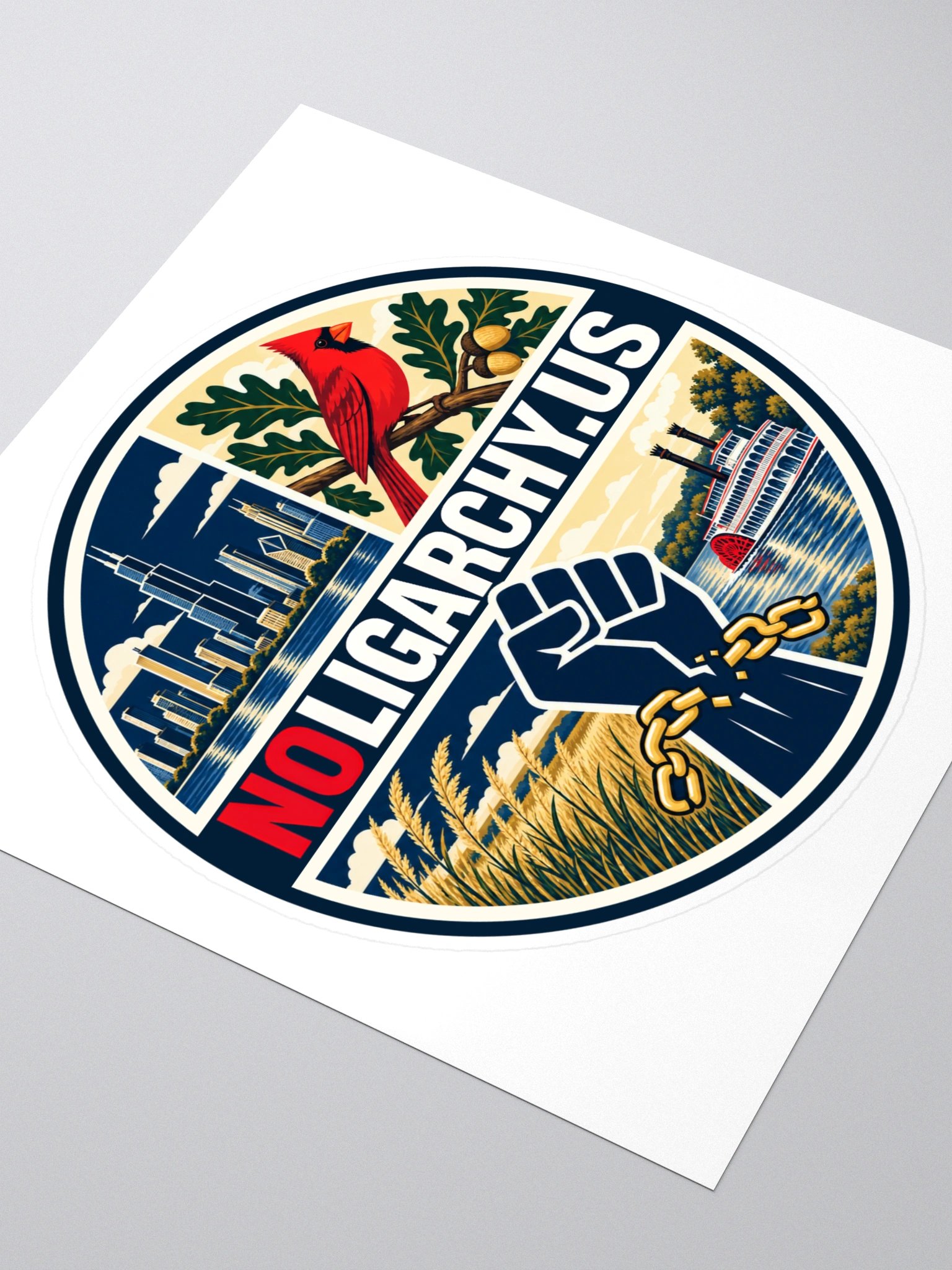 Illinois NOLIGARCHY.US sticker product image (3)