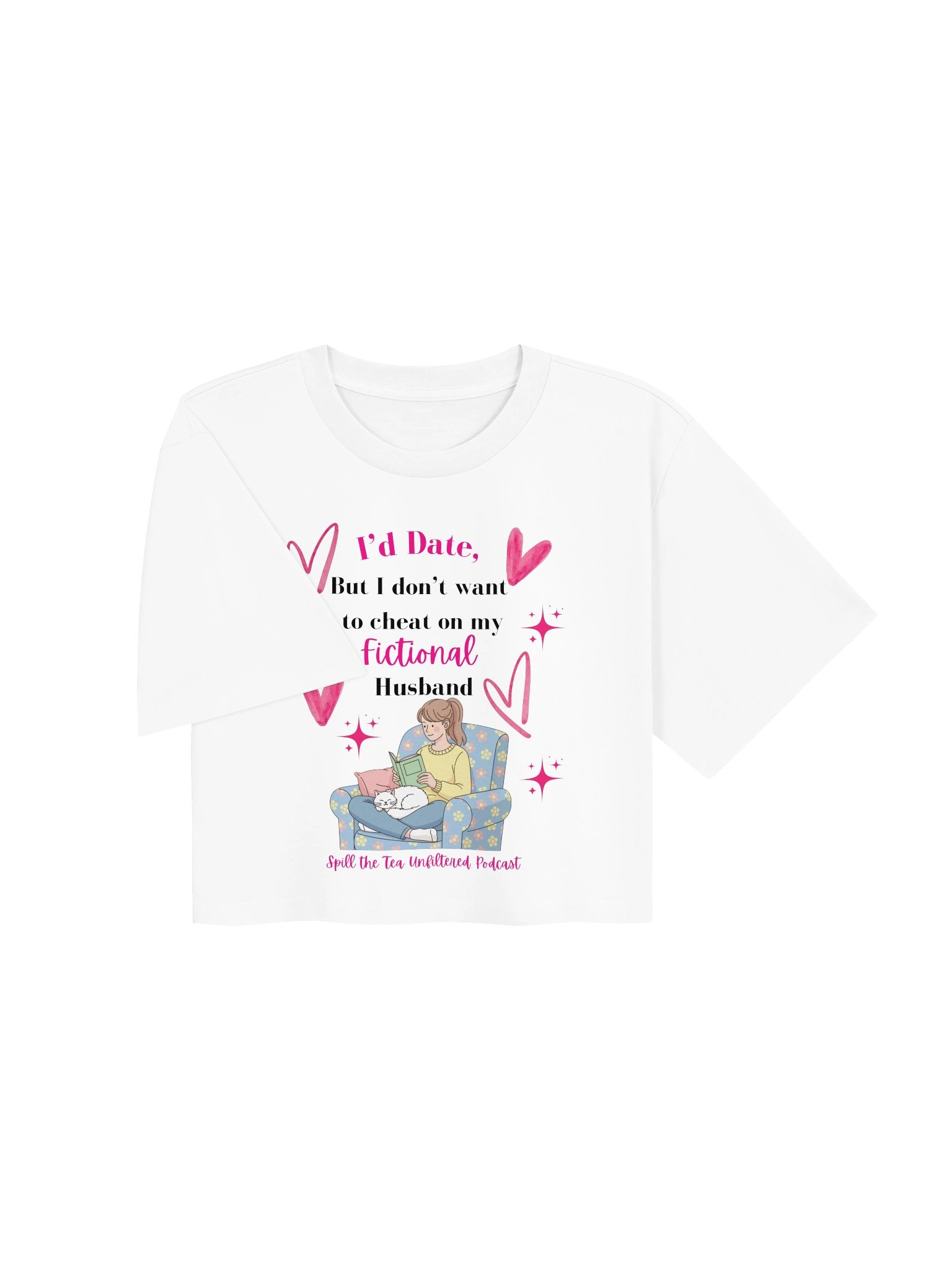 Fictional Husband Bookish Crop Tee product image (7)