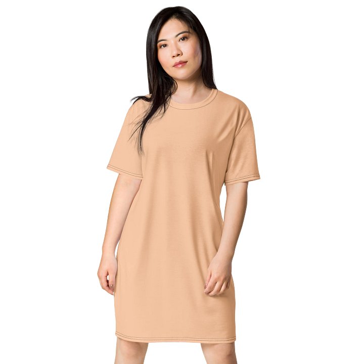 Peach Oversized T-Shirt Dress | Stretchy Fabric | Casual or Formal Style | Sizes 2XS-6XL | Exclusive Design product image (1)