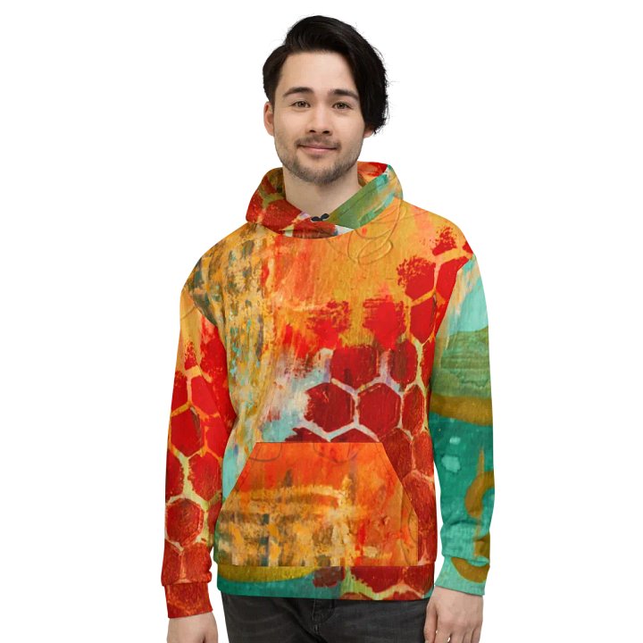 original abstract painting on unisex sweatshirt, hoodie product image (2)