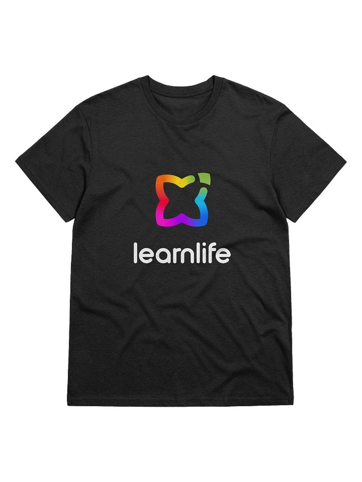Adult/Teen Tee - Organic - Vertical Logo - Rainbow & White product image (1)