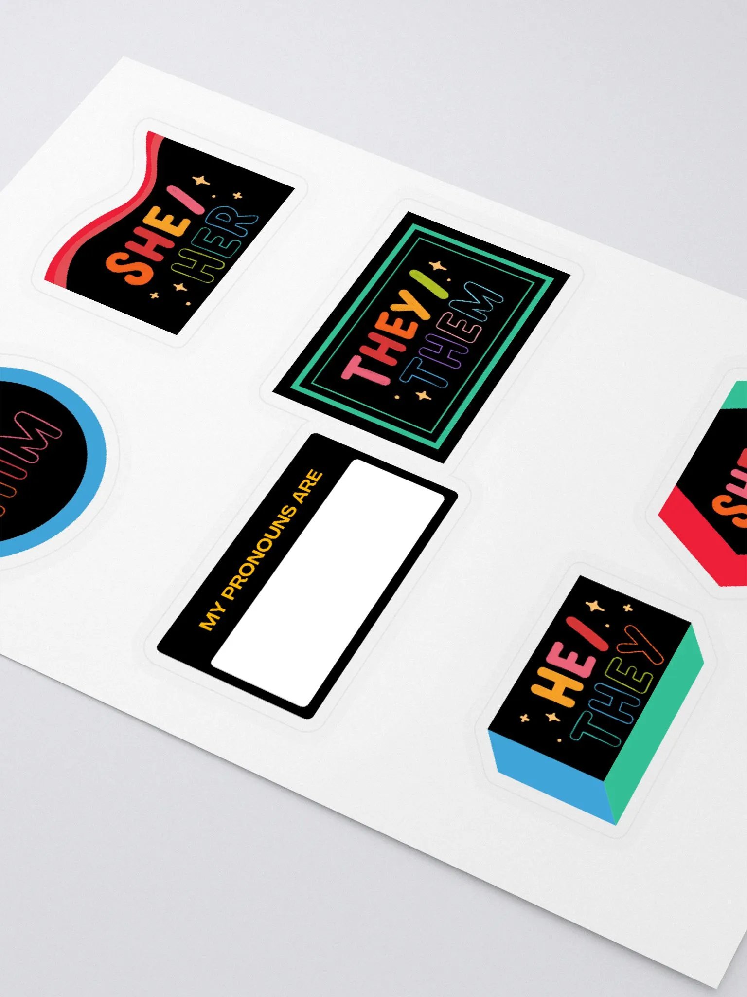 Pronouns LGBTQ+ Full Sticker Sheet product image (2)